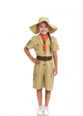 Fato clássico de exploradora para menina com cinto