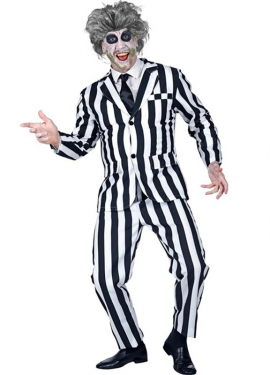 Men's Striped Ghost Costume
