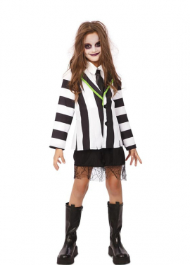 Girls Funny Striped Ghost Costume