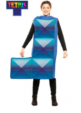 Blaue Tetris Figur Kostüm für Erwachsene