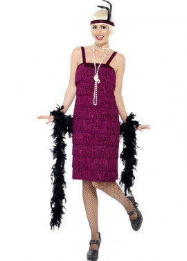 Déguisement Flapper Année 20 bordeaux pour Femme plusieurs tailles