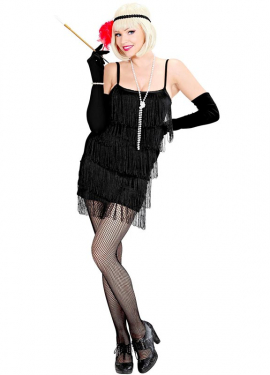 Classic black flapper costume for women