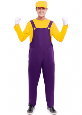 Yellow plumber costume for men