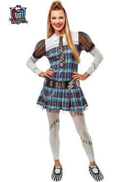 Frankie Stein Monster High Blue Plaid Women's Costume