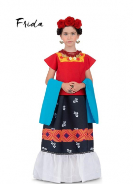 Classic Frida Kahlo costume with headdress for baby and girl