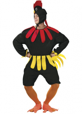 Black rooster costume for men