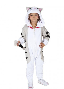 Kitty costume with sound and hood for girls