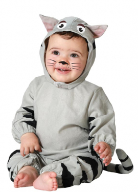 Baby Grey Cat Hooded Costume