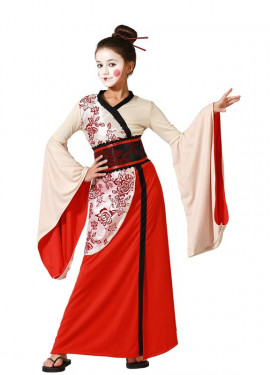 Beige Geisha costume for girls