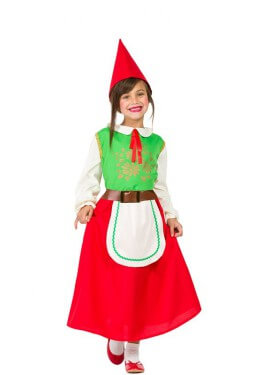 Green and red Gnome costume for girl