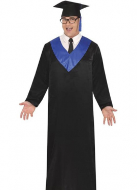 Adult Black and Blue Graduate Costume