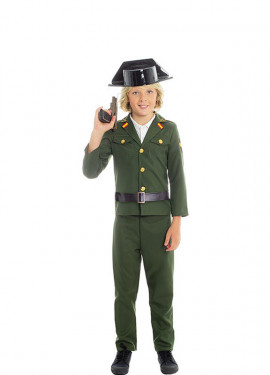 Fyasa-Disfraz de policía niños de 2 a 3 años, Multicolor, Small