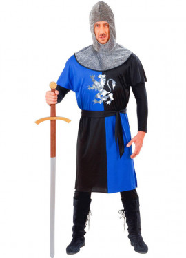 Blue Medieval Warrior Costume for Men