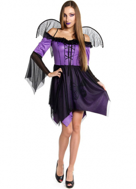 Purple Gothic Fairy Costume for Women
