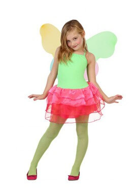 Disfraz de Hada Primavera verde y fucsia de niñas