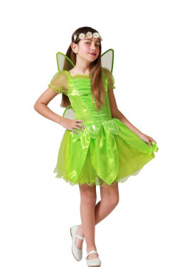 Green fairy costume with wings for girl