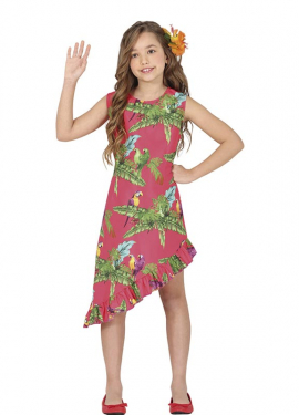 Pink Tropical Hawaiian Costume for Girls