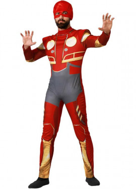 Red Robot Hero Costume for Men