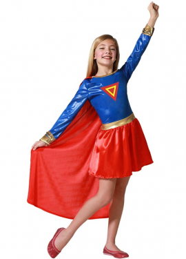 Girls Kryptonian Comic Book Heroine Costume