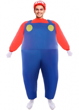 Red Plumber Inflatable Costume for Adults