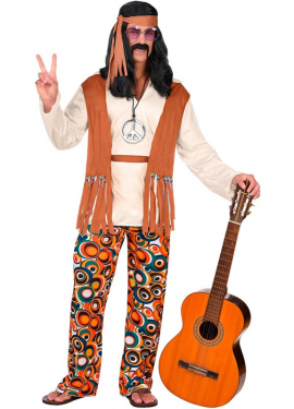 Hippie costume with long fringes for men