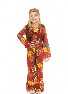 Floral Hippie Costume with Vest for Girl