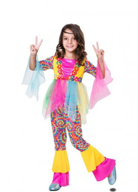 ocupado instinto Aterrador Disfraz de Vestido Hippie con Estampado para niña