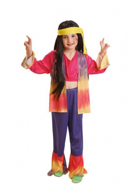 Disfraz de Hippy Multicolor para niña