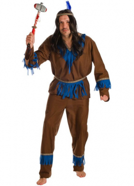 Indian costume with blue fringes for men