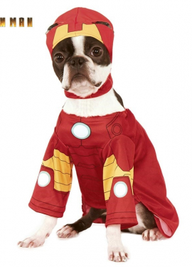 Iron Man costume with hat for dogs