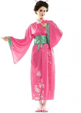 Falsificación preparar frutas Disfraz de Japonesa Rosa para mujer
