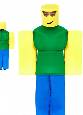 Yellow and green square player costume for children