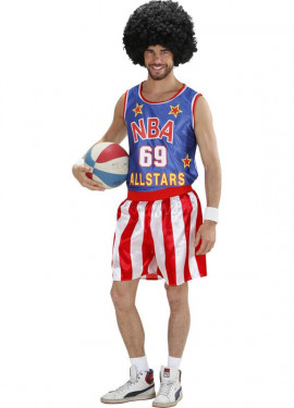 Blue and red basketball player costume for men