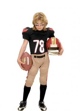 Black and Brown American Football Player Costume for Boys