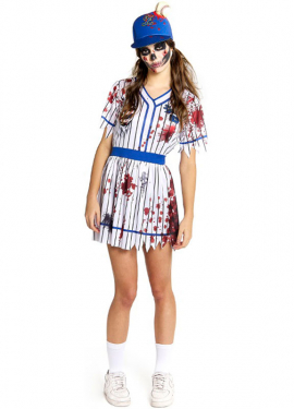 Zombie Baseball Player Costume for Women