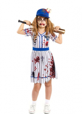 Zombie Baseball Player Costume for Girls