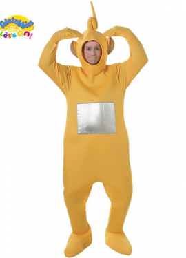 Laa Laa yellow teletubbie deluxe adult costume