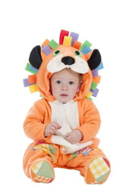 Costume da Leone Mimosín marrone con cappuccio per bambino