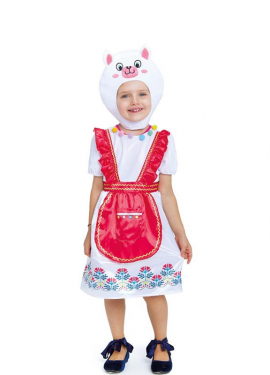 White Llama costume in dress with hat for baby