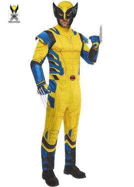 X-Men Wolverine Costume with Deluxe Gloves for Men