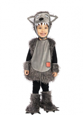 Baby and Kids Hooded Furry Wolf Costume