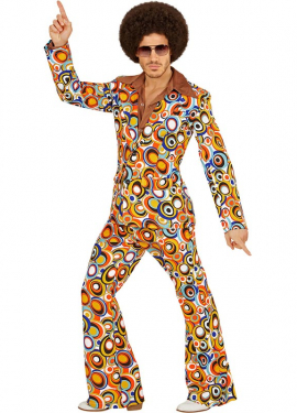 70s costume multicoloured bubbles for men