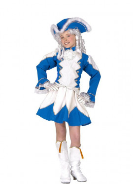 Blue and white Majorette costume with hat for girl