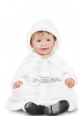 White Mother Christmas costume with hood for baby