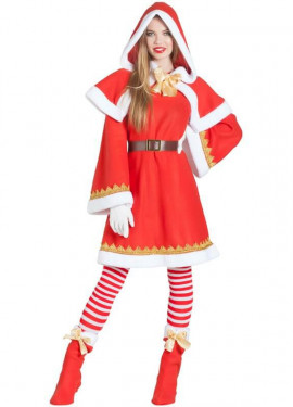 Costume da Mamma Natale con mantella per donna