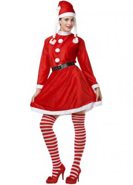 Costume di mamma noel con trecce per le donne