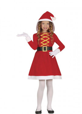 Hooded Mother Christmas costume for girls