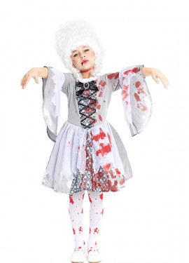 Grey Marie Antoinette Zombie Costume for Girls and Teens