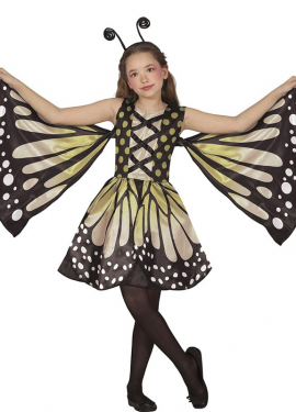 Yellow Polka Dot Butterfly Costume for Girls