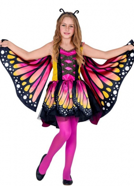 Pink Butterfly Costume with Wings for Girls